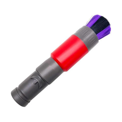 Soft Bristle Dusting Brush for Vacuum Cleaners, Compatible with Dyson and Shark - red adapter with purple soft rotating bristles for keyboards and vents