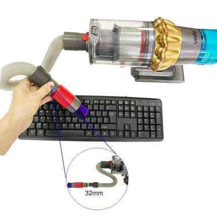 Soft Bristle Dusting Brush for Vacuum Cleaners, Compatible with Dyson and Shark - rotating soft-bristle attachment cleaning keyboard and vents