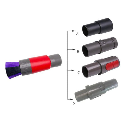 Soft Bristle Dusting Brush for Vacuum Cleaners, Compatible with Dyson and Shark - soft rotating bristle dusting attachment with multiple adapter fittings