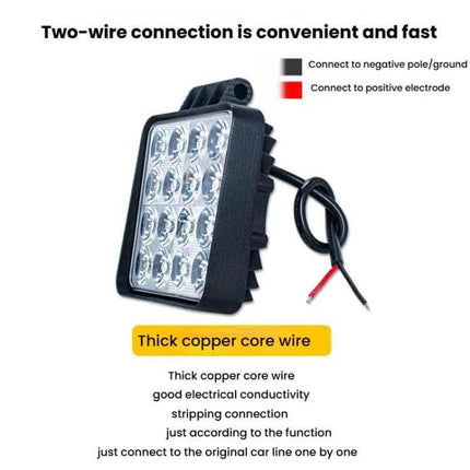 Forklift LED Front Working Headlight 4-Inch For Nighttime Use compact 12-LED aluminum shell with two-wire thick copper core wiring for easy OEM replacement