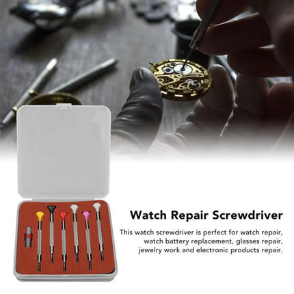 Watch Repair Flat Screwdriver Set 0.8-1.8mm 6-Piece | Syndmart
