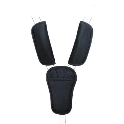 Baby Stroller Seat Belt Shoulder Guard 3 Piece Set Black - breathable soft padded stroller shoulder and crotch pads for baby comfort