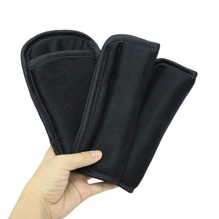 Baby Stroller Seat Belt Shoulder Guard 3 Piece Set Black - breathable soft padded shoulder and crotch strap covers for stroller comfort