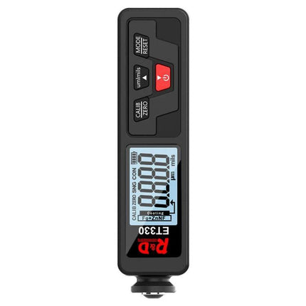 Mingzheng Paint Film Thickness Gauge for Metal Surfaces compact digital gauge showing LCD reading and control buttons