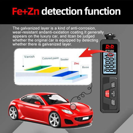 Mingzheng Paint Film Thickness Gauge for Metal Surfaces measuring car paint and detecting Fe+Zn galvanized layers