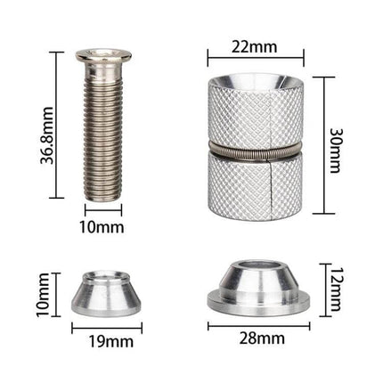 Mountain Road Bicycle Fork Expansion Core Screws 2 Pack - chrome expansion core set with bolt, sleeve and cones for 22.2–25.43mm fork tubes