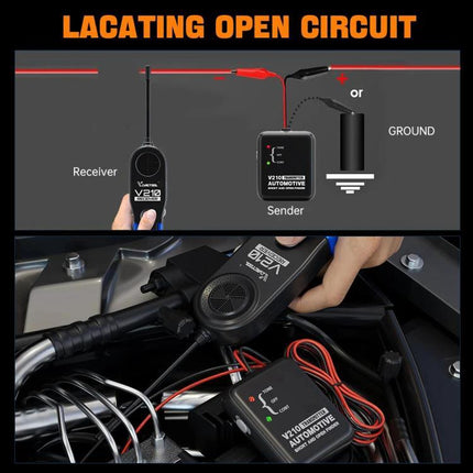 VDIAGTOOL Circuit Tester for Everyday Vehicle Maintenance - locating open circuit with sender and receiver in vehicle wiring