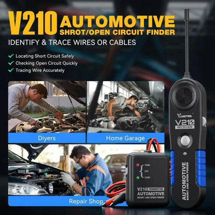 VDIAGTOOL Circuit Tester for Everyday Vehicle Maintenance - V210 automotive short/open circuit finder tracing wires in garage or repair shop