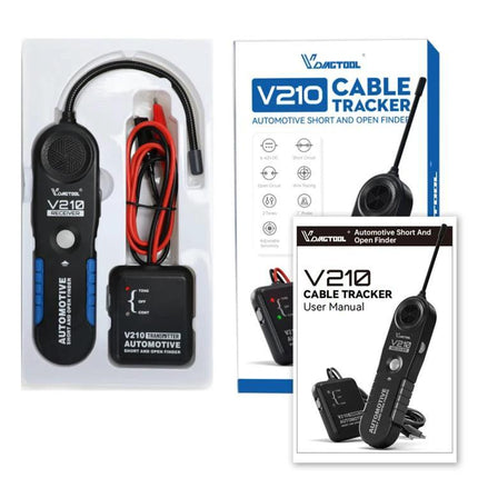 VDIAGTOOL Circuit Tester for Everyday Vehicle Maintenance - V210 cable tracker kit with receiver, transmitter, and user manual