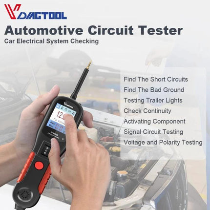 VDIAGTOOL Automotive Circuit Tester for Daily Vehicle Maintenance handheld tester under hood checking car circuits