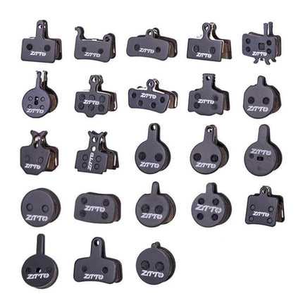 ZTTO Bicycle Disc Braking Pads For Mountain Bike Everyday Use showing multiple copper fiber resin pads with steel backing for quiet, reliable stopping