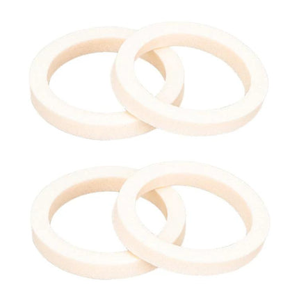 Mountain Bike Fork Sponge Ring 30-40mm Dustproof Oil Absorber showing four seamless beige sponge insert rings for 30–40mm forks, dustproof and durable