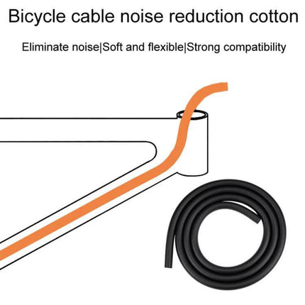 Bicycle Brake Shifter Cable Anti Rattle Foam Tube 1.5m installed along frame to reduce noise and protect brake and shifter cables