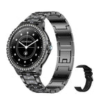 Black Rough Steel Strap+Black Silicone Strap