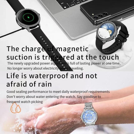 Waterproof Smartwatch for Everyday Wear and Sports showing wrist-worn device with waterproof feature, Bluetooth calling and fitness tracking