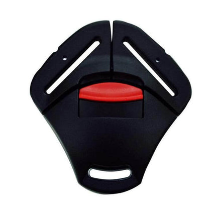 Universal Car Child Safety Seat Five Point Buckle Isofix replacement black plastic five-point harness buckle with red release button, compact durable design