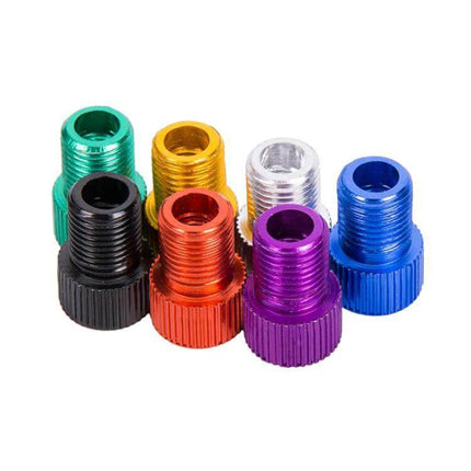ZTTO Presta to Schrader Valve Converter Kit for Mountain Bikes colorful aluminum adapters with rubber O-ring, compact corrosion-resistant set