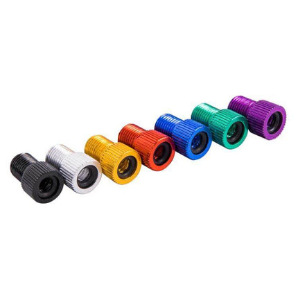 ZTTO Presta to Schrader Valve Converter Kit for Mountain Bikes - colorful aluminum alloy valve adapters with rubber O-ring, lightweight corrosion-resistant