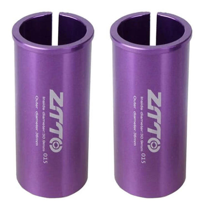 Bicycle Seat Post Conversion Sleeve Reducer Cover For Various Diameters 60mm Aluminum Alloy Purple Sleeve Pair