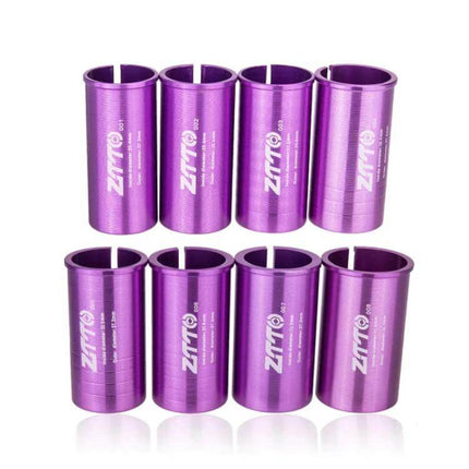 Bicycle Seat Post Conversion Sleeve Reducer Cover For Various Diameters purple anodized aluminum 60mm sleeve set