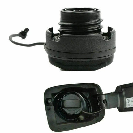 Fuel Tank Cap Replacement for Audi, ABS Plastic, Durable - black ABS replacement fuel cap with tether, OEM 1J0201550A3 fitment and sealing