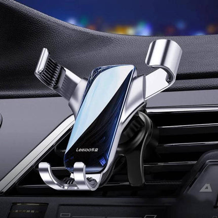 Leeioo Gravity Linkage Car Air Outlet Phone Holder metal gravity phone mount on car vent for hands-free navigation and one-second quick-lock