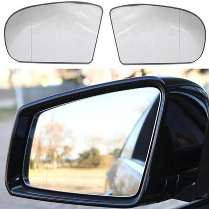 Mercedes-Benz W203 Rearview Mirror Replacement Lens in White — ABS glass replacement for 2000-2006 W203/W211 side mirror, clear visibility