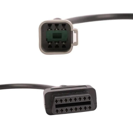 Essential OBD Cable for ATV Maintenance on Adventures connecting 16-pin OBD2 adapter to ATV diagnostic port