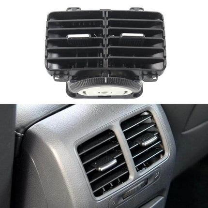 VW Golf Saddle Air Conditioning Vent Dual Hole Replacement black dual-louver vent showing top view and installed dashboard fit