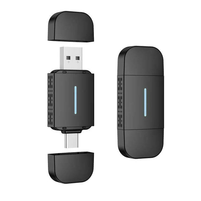 Wired CarPlay and Android to Wireless Box for Cars USB Type-C/Bluetooth 5.2 Wi‑Fi adapter for wireless CarPlay and Android Auto