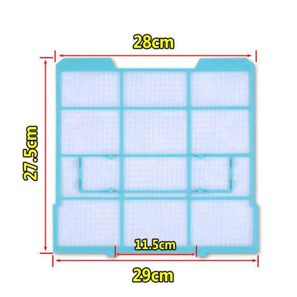 Filter Mesh For 1/1.5/2 HP Wall-Mounted Air Conditioners - reusable 0.16mm mesh filter with PP frame, dimensions 29x28x27.5cm for Midea wall-mounted units