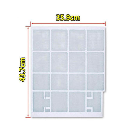 Filter Mesh For 1/1.5/2 HP Wall-Mounted Air Conditioners white reusable 35.9x43.7cm mesh filter with 0.16mm wire and PP frame