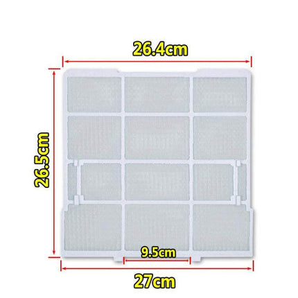 Filter Mesh For 1/1.5/2 HP Wall-Mounted Air Conditioners - white reusable 26.5x27cm mesh with 0.16mm wire and durable PP frame