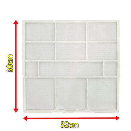 Filter Mesh For 1/1.5/2 HP Wall-Mounted Air Conditioners - 32x30cm washable dust filter mesh with 0.16mm wire and durable PP frame