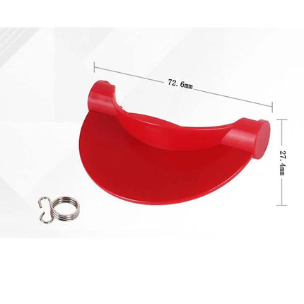 Upgraded Replacement Trigger Switch for Dyson Dust Bins red plastic trigger with spring, dimensions 72.6mm x 27.4mm