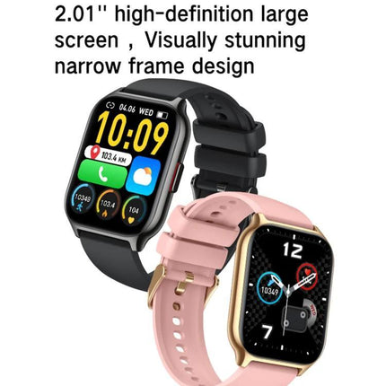 A Daily Companion Smart Watch for Health and Fitness Tracking showing two models with large high-definition screens, heart rate and activity displays.