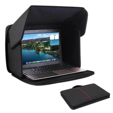Portable Foldable Sunshade for 16-Inch Laptops with Privacy - black foldable laptop sunshade reducing glare and enhancing screen privacy