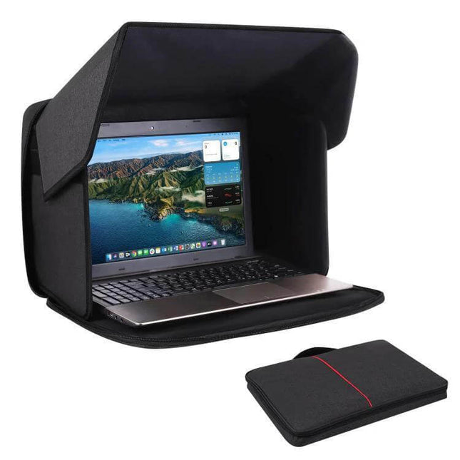 Portable Foldable Sunshade for 16-Inch Laptops with Privacy - black foldable laptop sunshade reducing glare and enhancing screen privacy