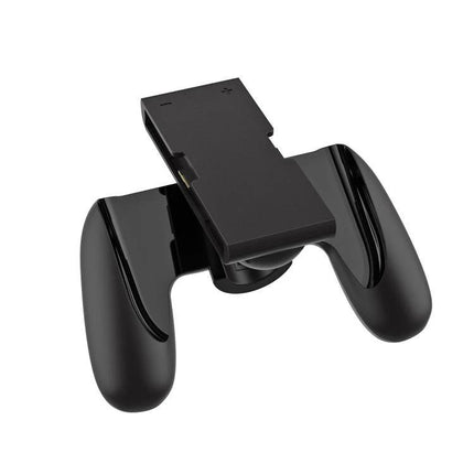DOBE Grip for Charging Nintendo Switch Controllers During Play black ergonomic charging grip holding left and right Joy‑Con controllers
