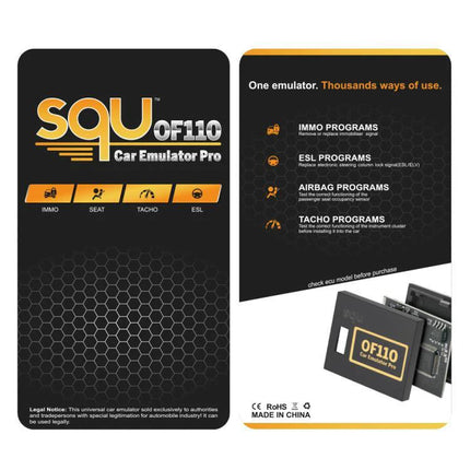 SQU OF110 Tool for Everyday Vehicle Maintenance and Troubleshooting compact car emulator for immobilizer, ESL, airbag and tacho diagnostics