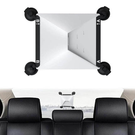 Starlink Mini Car Metal Suction Cup Holder For Stable Satellite Signal On The Go mounted on rear car window showing secure four-cup installation