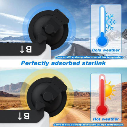 Starlink Mini Car Metal Suction Cup Holder For Stable Satellite Signal On The Go - metal suction mount showing strong adsorption in cold and hot weather