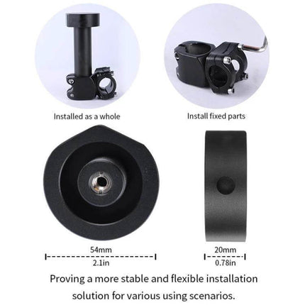 Roof Rack Set for Starlink Mini in Aluminium Alloy - black adjustable mount showing clamp, base dimensions 54mm x 20mm for stable roof or luggage rack installation