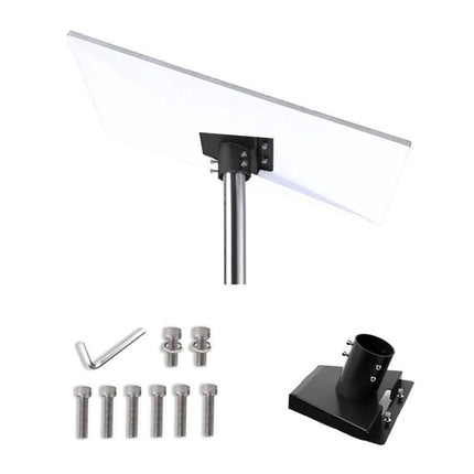 Stainless Steel Triangular Mounting Bracket for Starlink Use showing bracket, pole flange and mounting bolts for outdoor installation