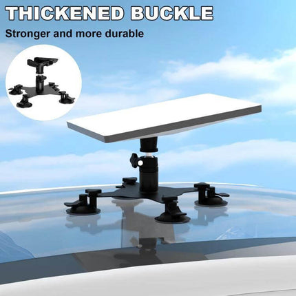 Roof Mount for Starlink Mini with Adjustable Suction Base installed on vehicle roof showing adjustable suction cups and mounting bracket