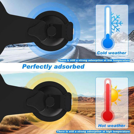 Roof Mount for Starlink Mini with Adjustable Suction Base shown adhered to vehicle roof, performing in cold and hot weather