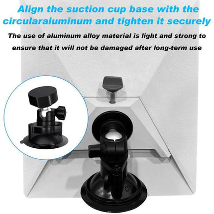 Starlink Mini Roof Suction Cup Mount with Adjustable Design on vehicle roof showing suction cup base and adjustable aluminum ball joint
