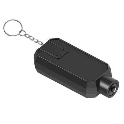 Emergency Car Hammer for Window Breaking and Seat Belt Cutting compact black keychain with tungsten steel head and seatbelt cutter