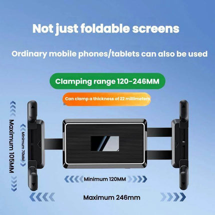 Bike Handlebar Phone Tablet Mount Universal Anti Slip holding phone or tablet on exercise bike, clamping range 120–246mm