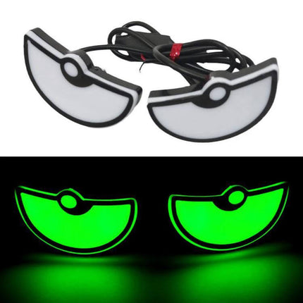 Motorcycle License Plate Lights Two Pack Triangle Blue LED triangle housing two-pack glowing green for motorcycle license plate visibility